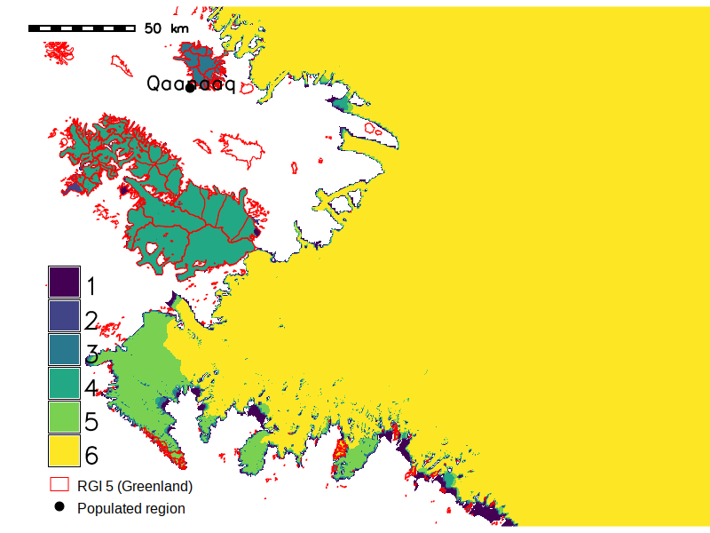 Map of overlapping masks near Qaanaaq, Greenland